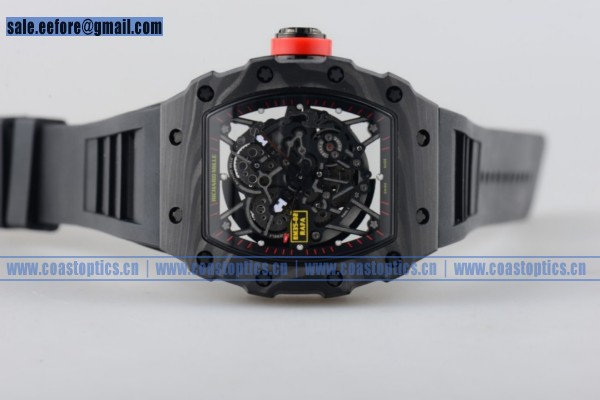 1:1 Richard Mille RM 35-02 RAFAEL NADA Watch Black PVD/Rubber Red Crown